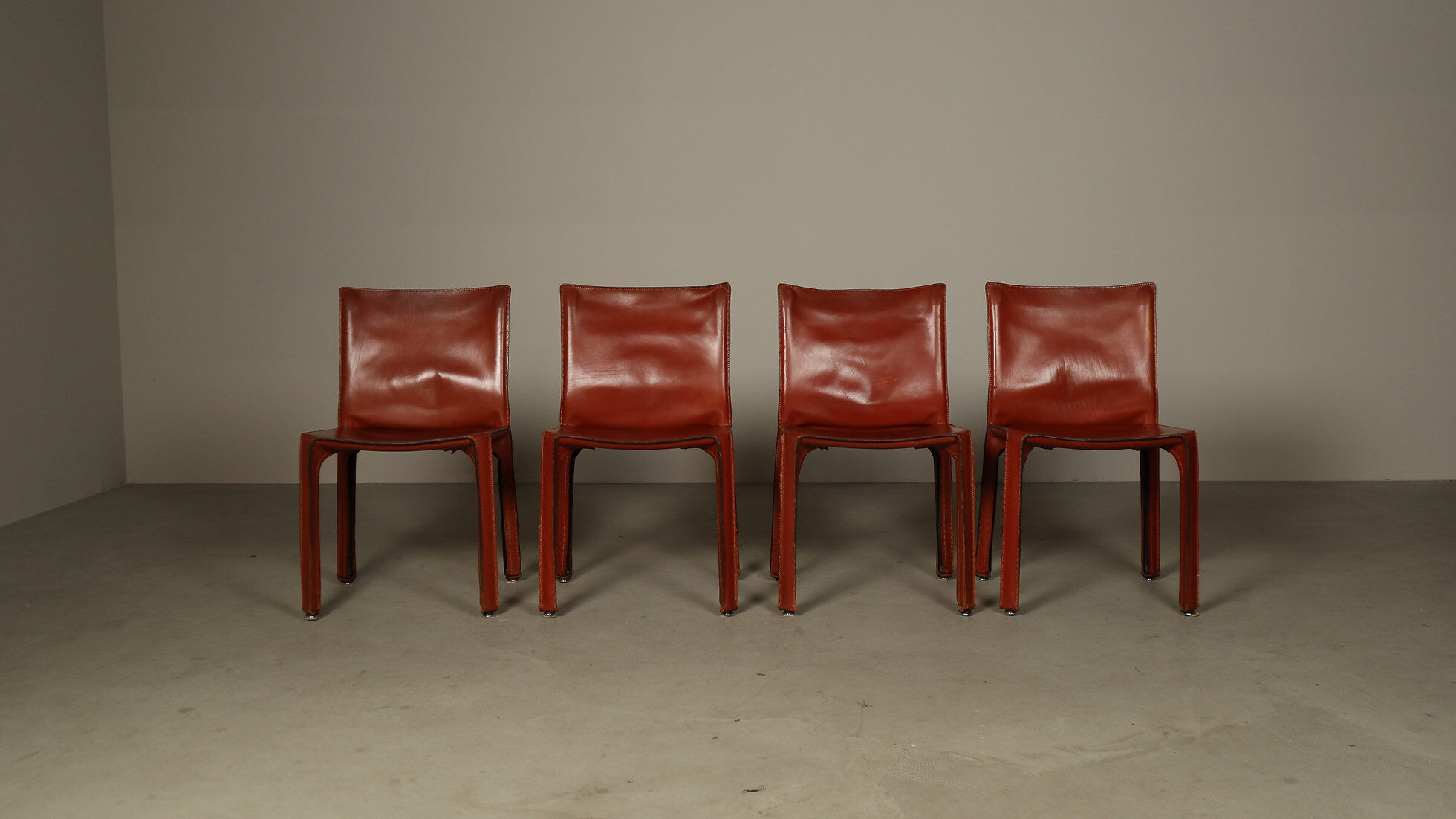 Set of four Cab 412 dining chairs by Mario Bellini for Cassina, 1977