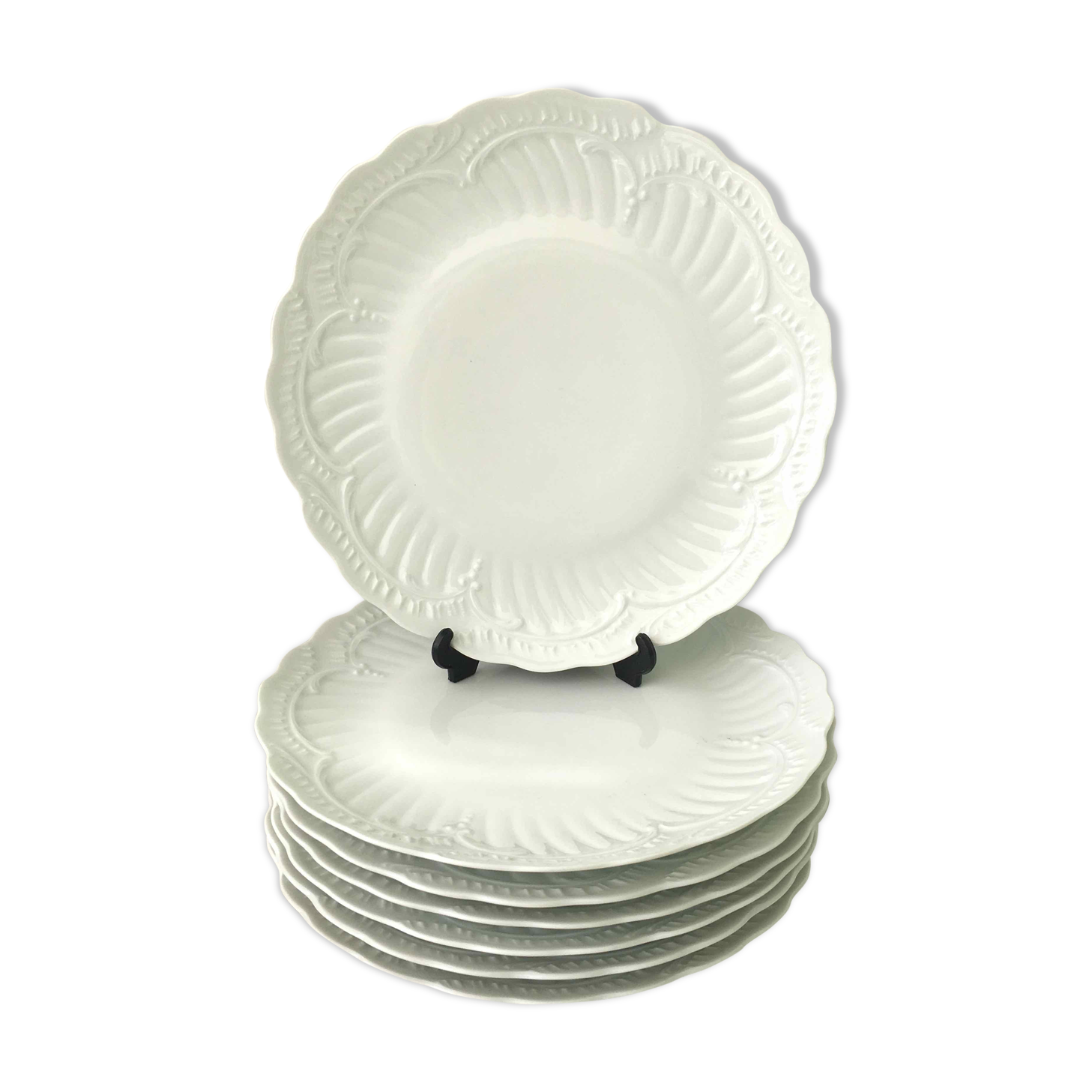 Set de 7 assiettes porcelaine fine de Limoges