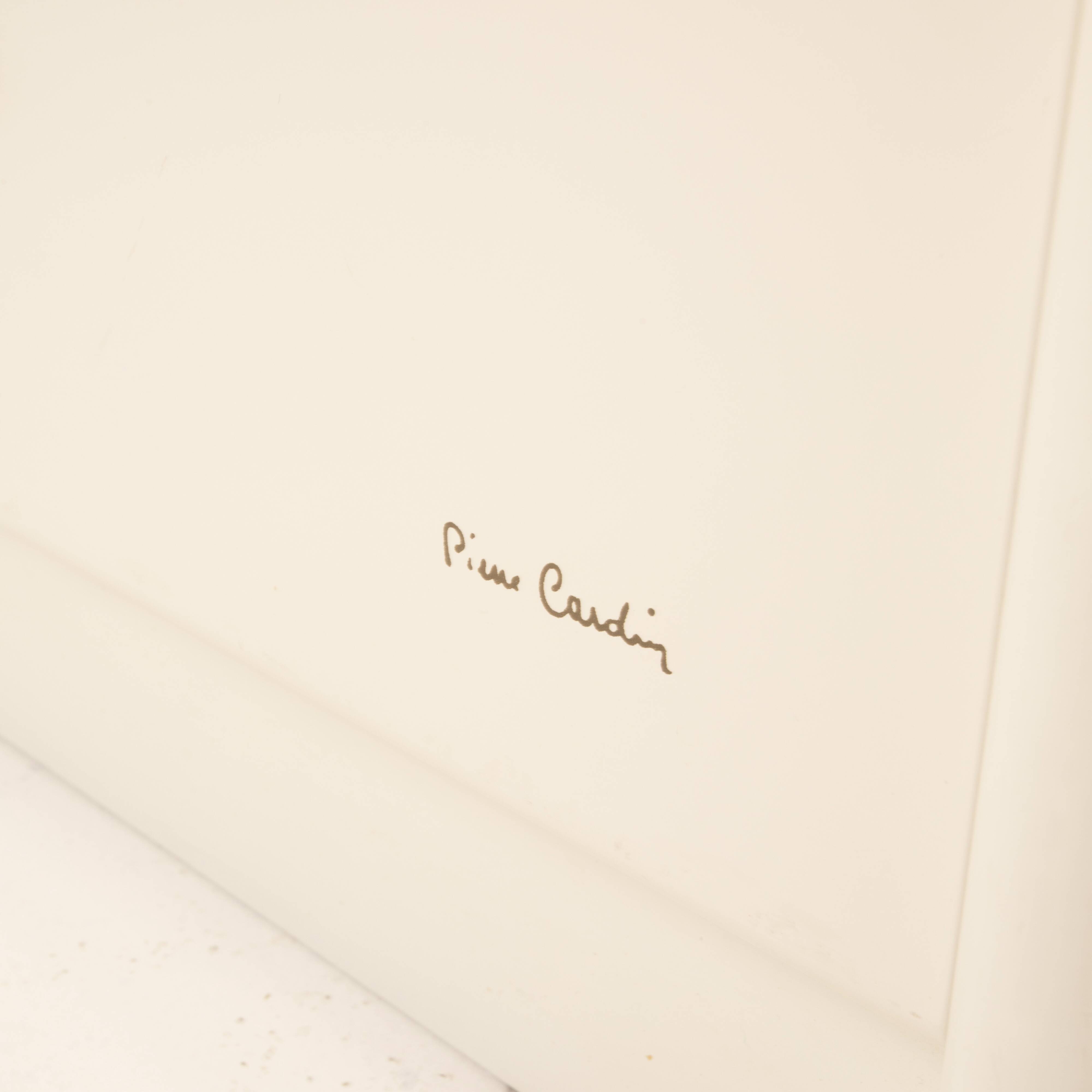 Pair of cream lacquered bedside tables by Pierre Cardin, 1980