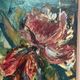 Original Swedish Oil on Panel – "Pink Flower" by Owe Wessbohn – Signed – Vintage and Framed – 69 × 51 cm (27.2" × 20.1")