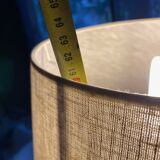 Table lamp or living room travertine and silvered metal Philippe Barbier