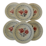 6 deep plates in earthenware digoin sarreguemines. model cannes.