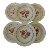 6 deep plates in earthenware digoin sarreguemines. model cannes.