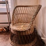 Fauteuil En Rotin Ancien Style Emmanuelle Fin XIXème