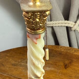 Twisted onyx and bronze lamp