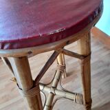 Vintage rattan high bar stool