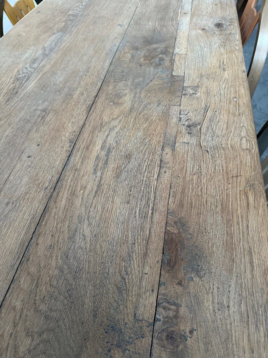 Solid oak campaign table