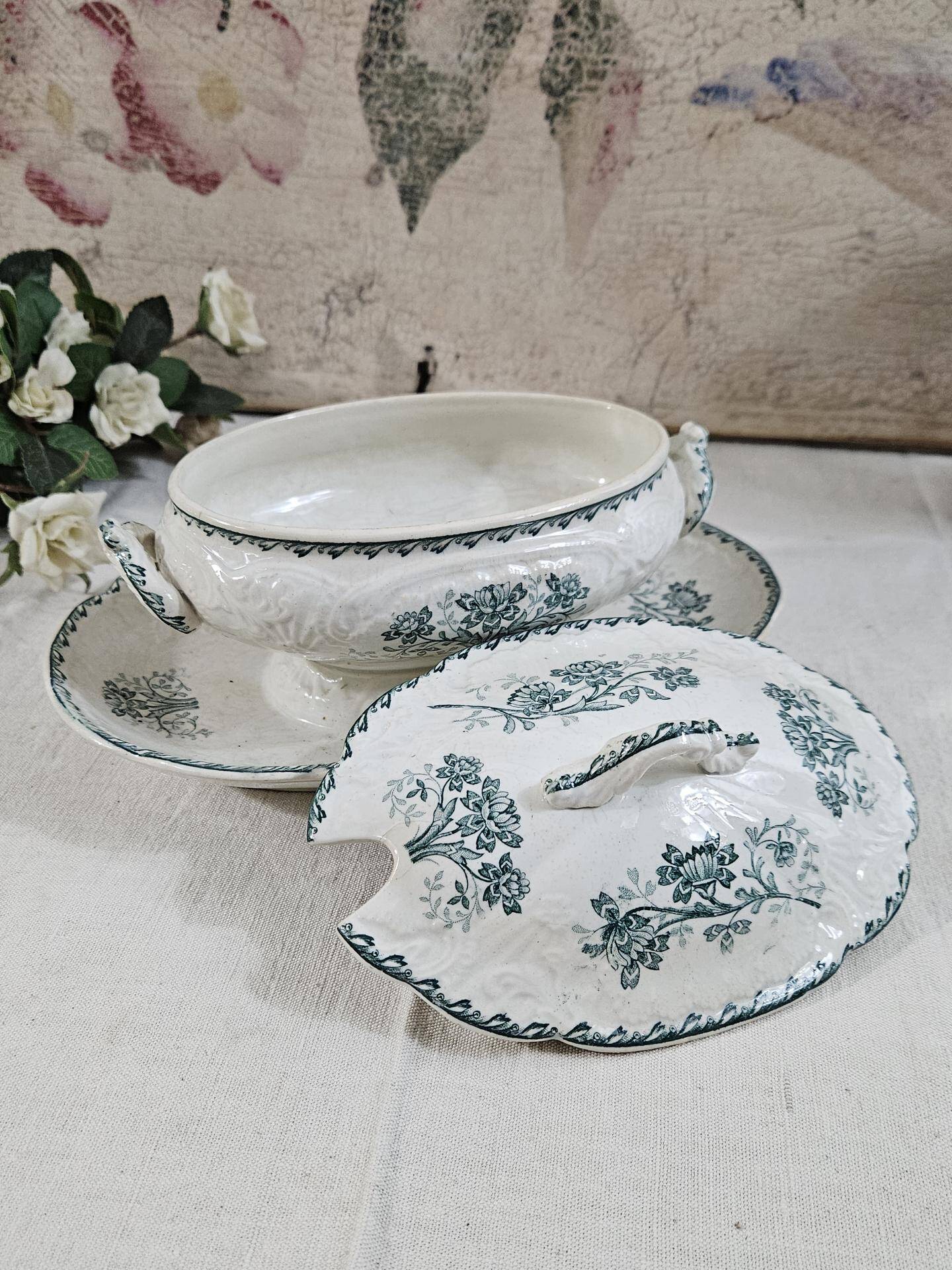 Small iron clay soup tureen