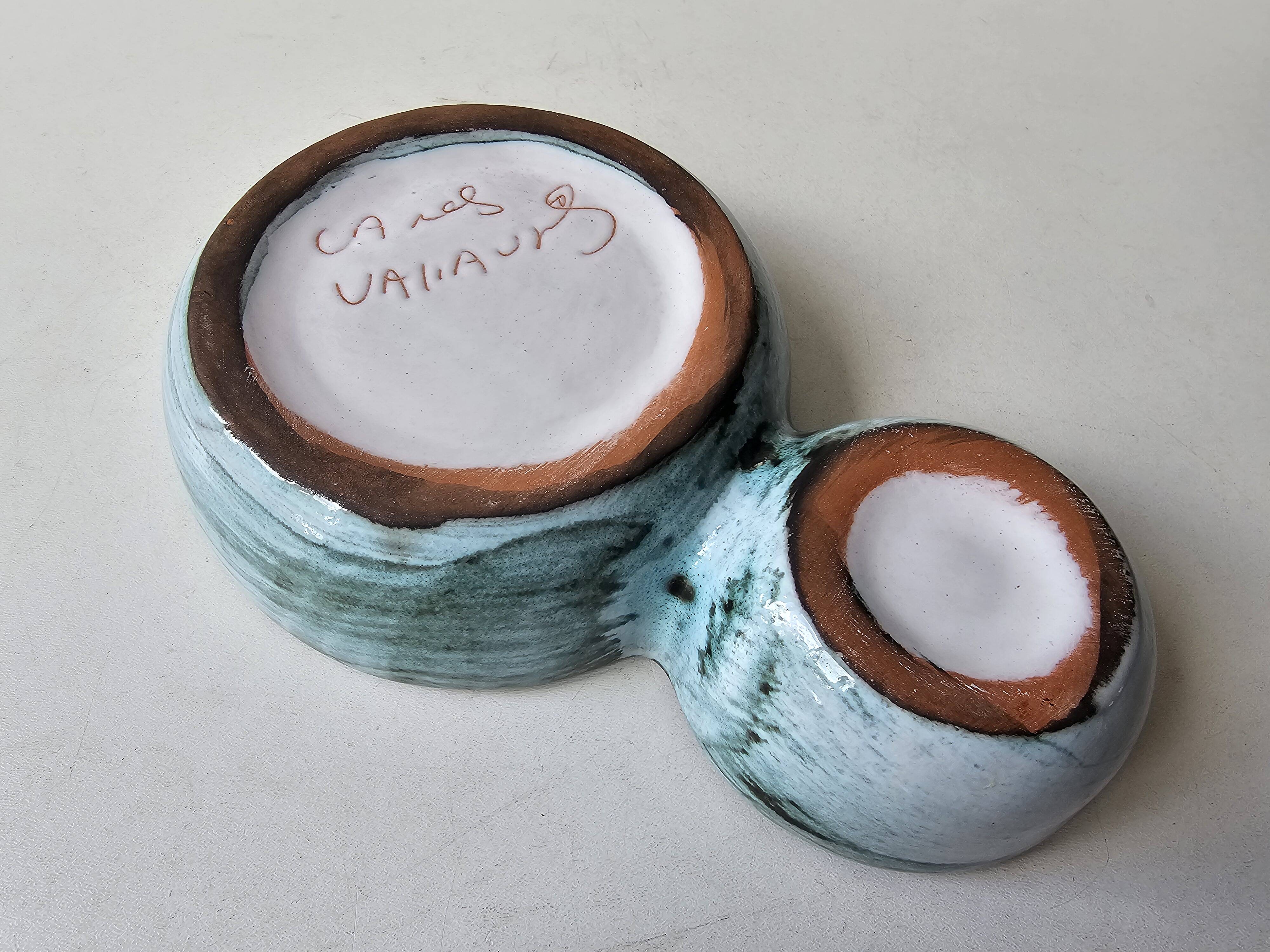 Apertif bowl, olive pot in ceramic signed Camos Vallauris.