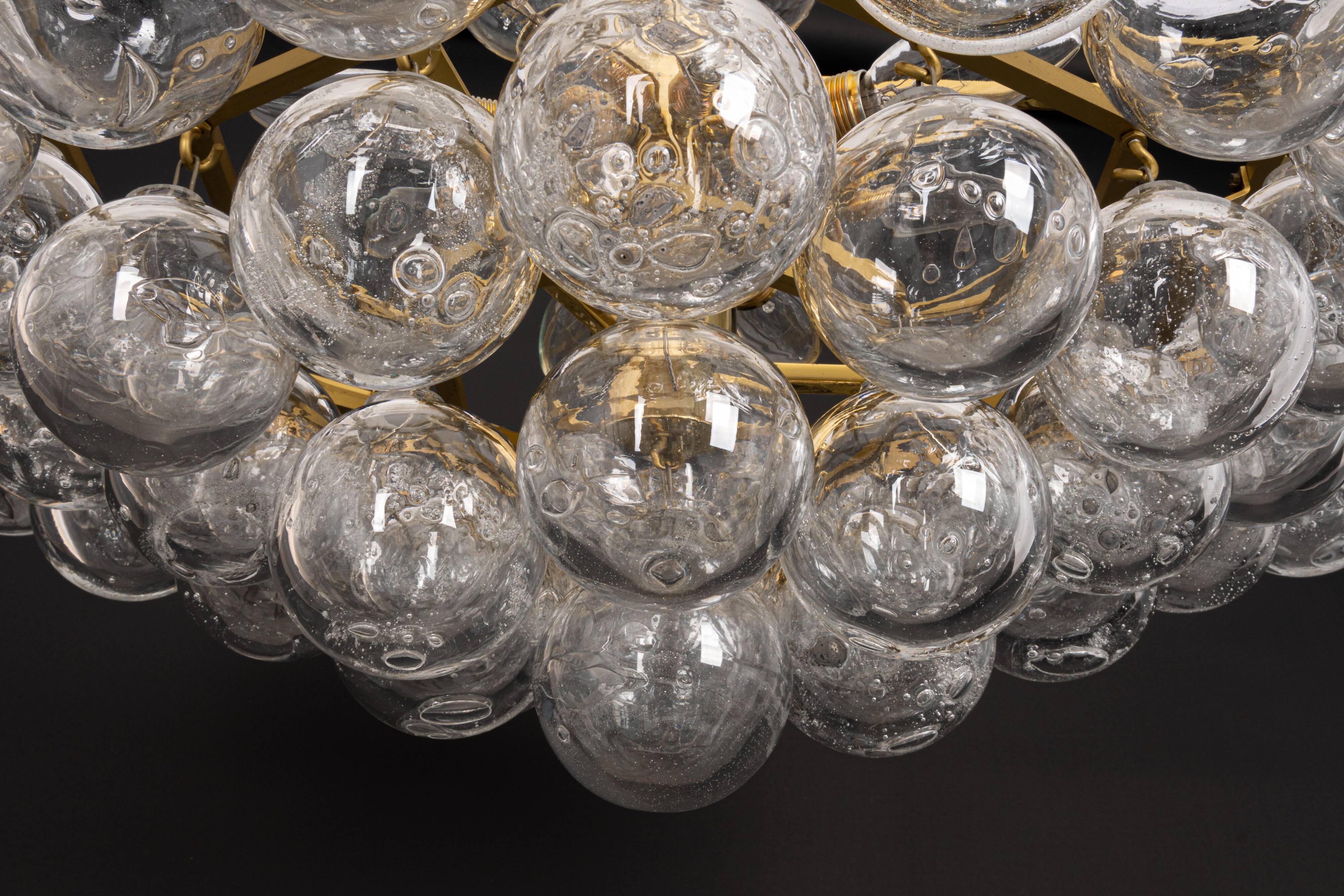 Extra-large glass Tulip chandelier by Kaiser, Germany, 1960s.