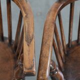 English antique set of 2 Windsor chairs with character, beautiful colouring