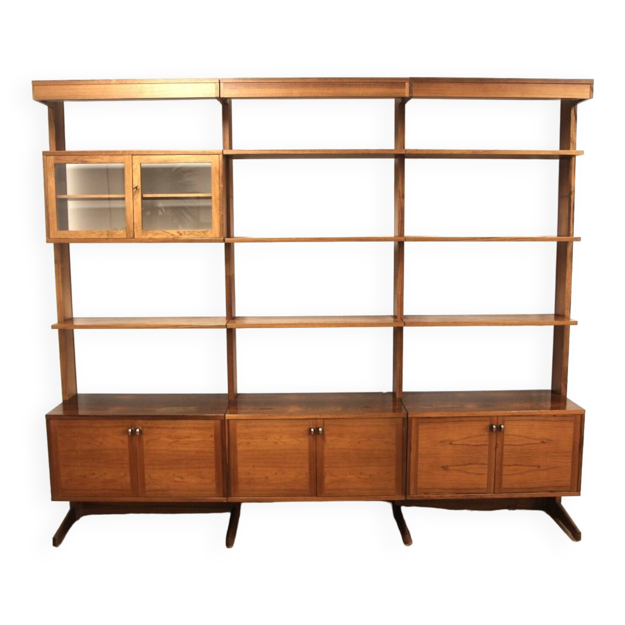 Scandinavian "triple" bookcase in rosewood, Sweden, 1960