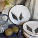 Six ceramic plates with matt enamel 50s