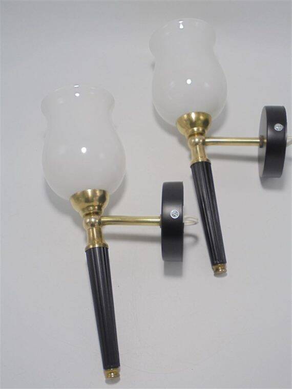 Pair of torch wall lights