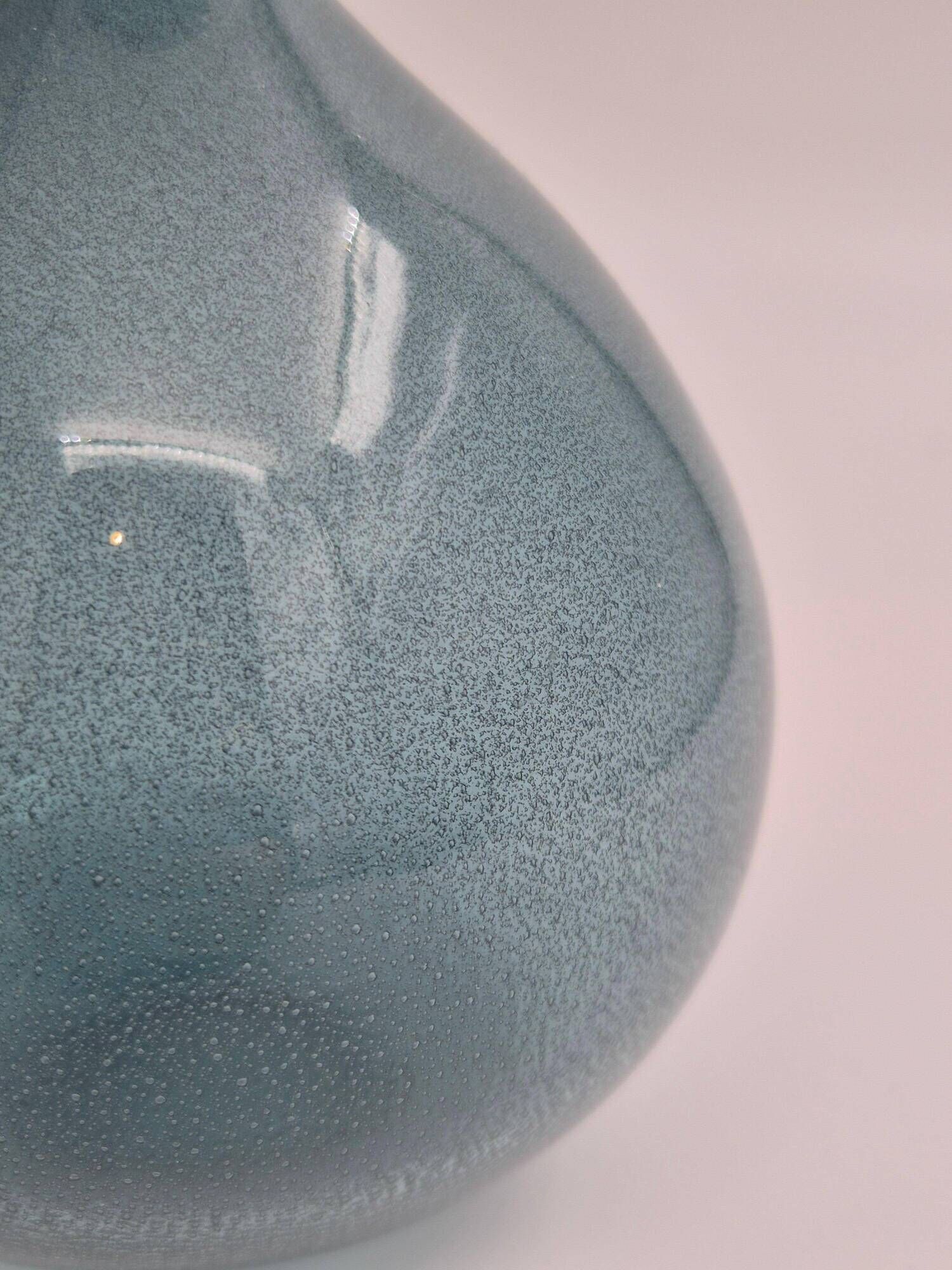 Erik Höglund, balloon-shaped blue glass vase for Boda, Sweden, mid-20th century.