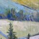 Peinture à l'huile vintage originale de paysage, art de la campagne