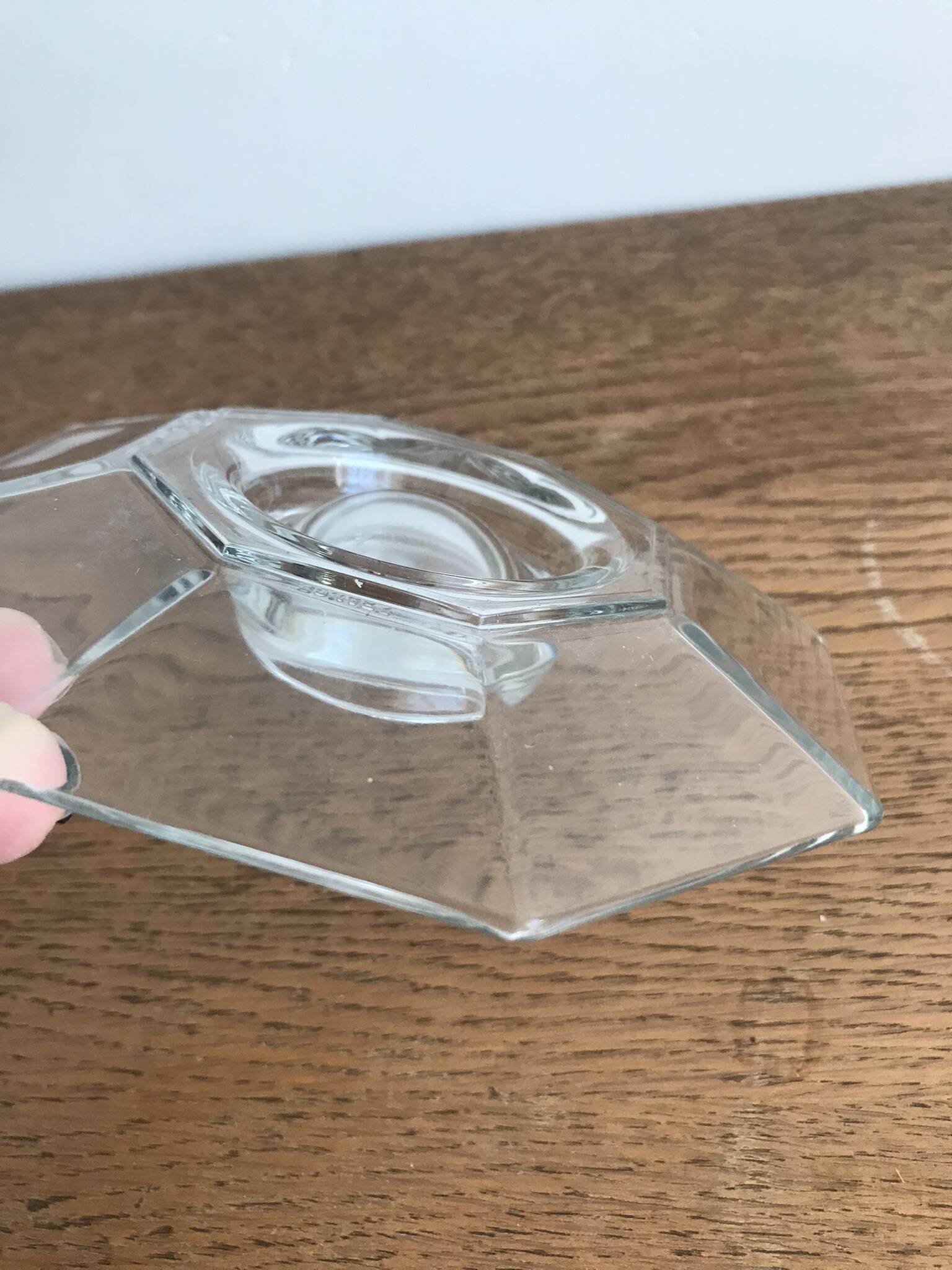 Vintage glass egg cup luminarc model Octime