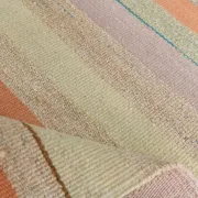 Salmon & Pink Mid Cenyury Modern Kilim Rug, Vintage Striped Boho Carpet