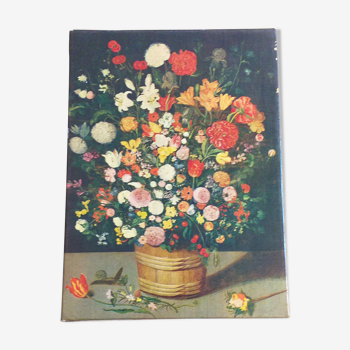 Print on canvas bouquet of flowers with a spiral 1964 braun et cie