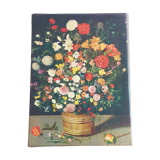 Impression sur toile bouquet de fleurs au colimaçon 1964 braun et cie
