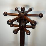 Portemanteau brutaliste en chêne sculpté de Charles Dudouyt