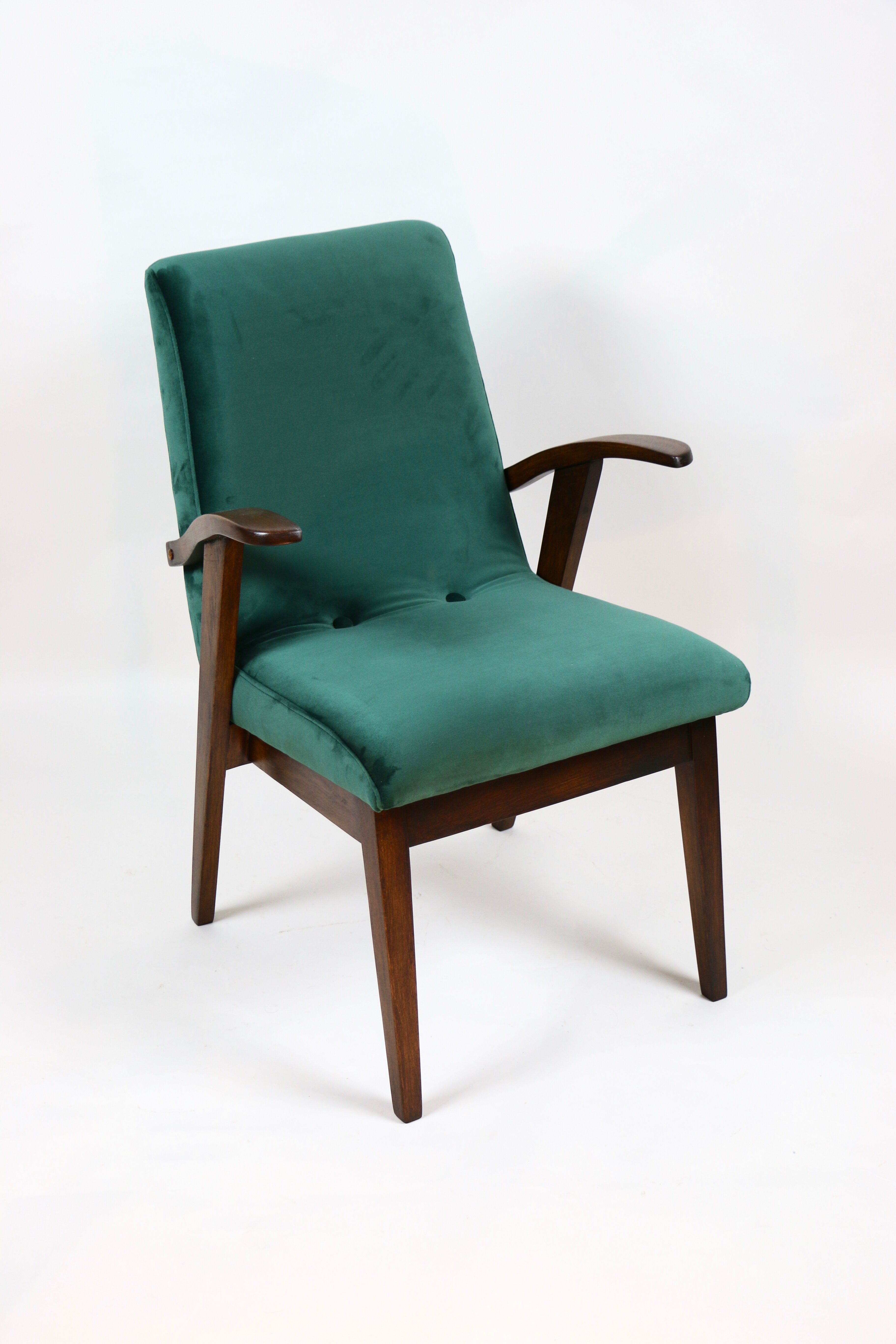 Fauteuil en velours vert d’années 1970