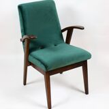 Fauteuil en velours vert d’années 1970