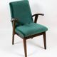 Fauteuil en velours vert d’années 1970