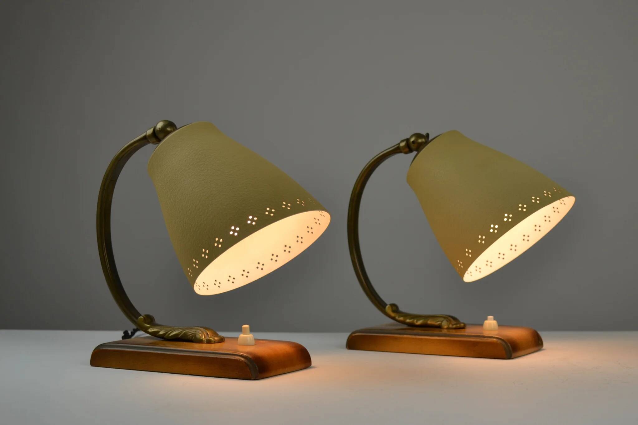 Pair of Table or Desk Lamps, Sweden, 1940s/1950s by EWÅ Armaturfabrik (attributed)