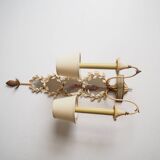Neoclassical laurel wreath wall lamps, 1960s set of two