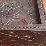 Handcrafted Berber coffee table – Carved wood (Morocco)