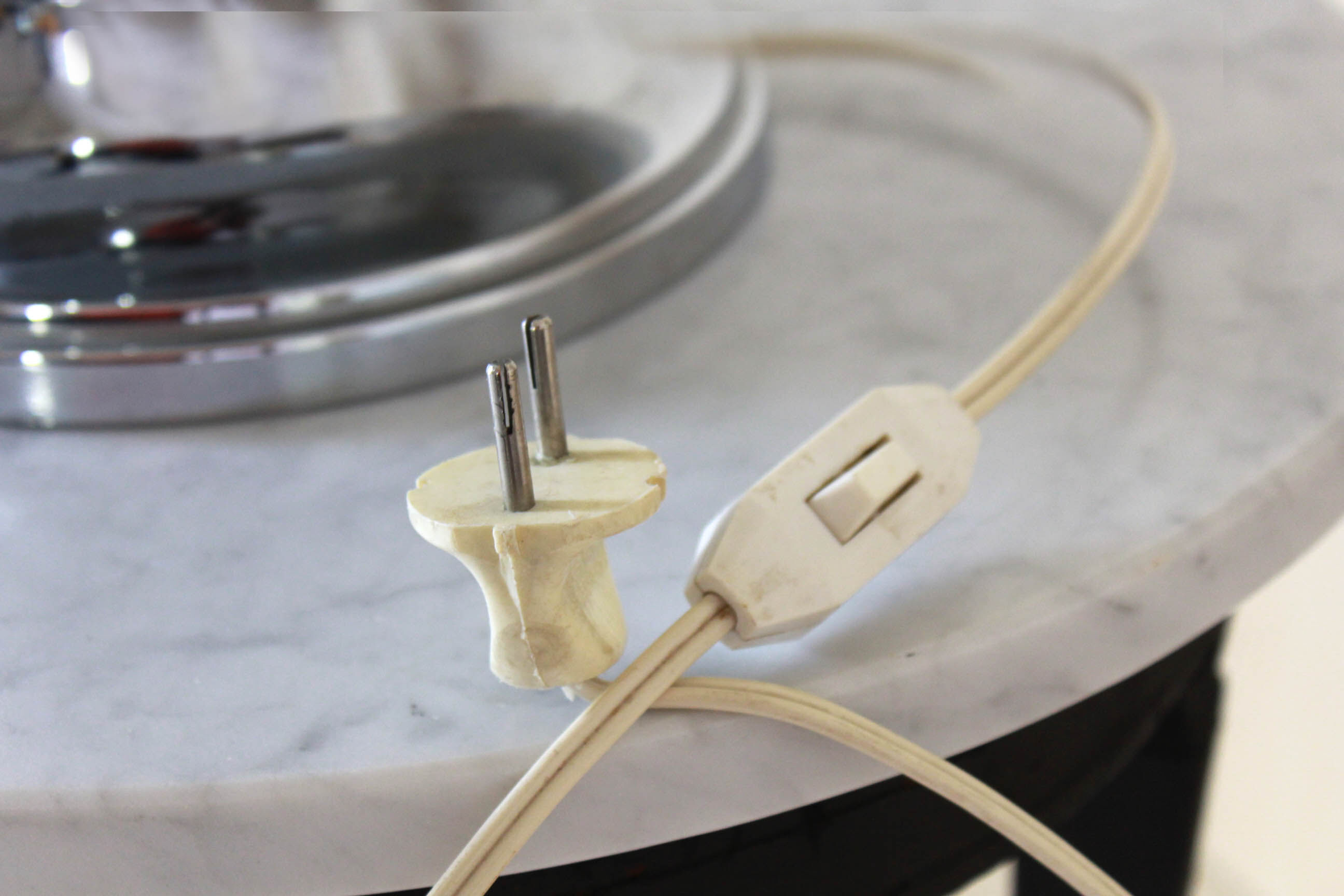 1950s vintage chromed table lamp