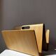 Vintage curved plywood magazine rack, W shape, Alvar Aalto style.