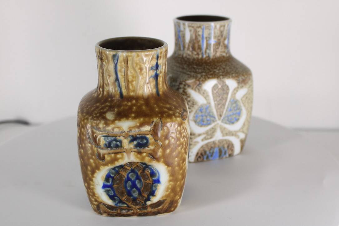 Nils Thorsson vase Royal Copenhagen vintage Danish ceramic x2 1970