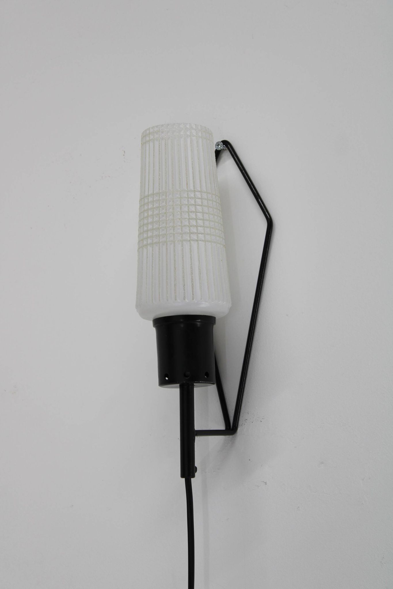 1970s Glass Wall Light , Czechoslovakia