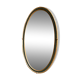 Oval mirror in wood and green and gold stucco, 75 x 42 cm