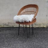 Wicker armchair, 1950s