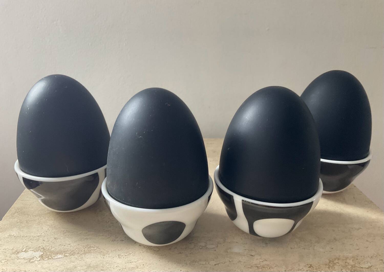 Set of Verner Panton design egg cups for Menu