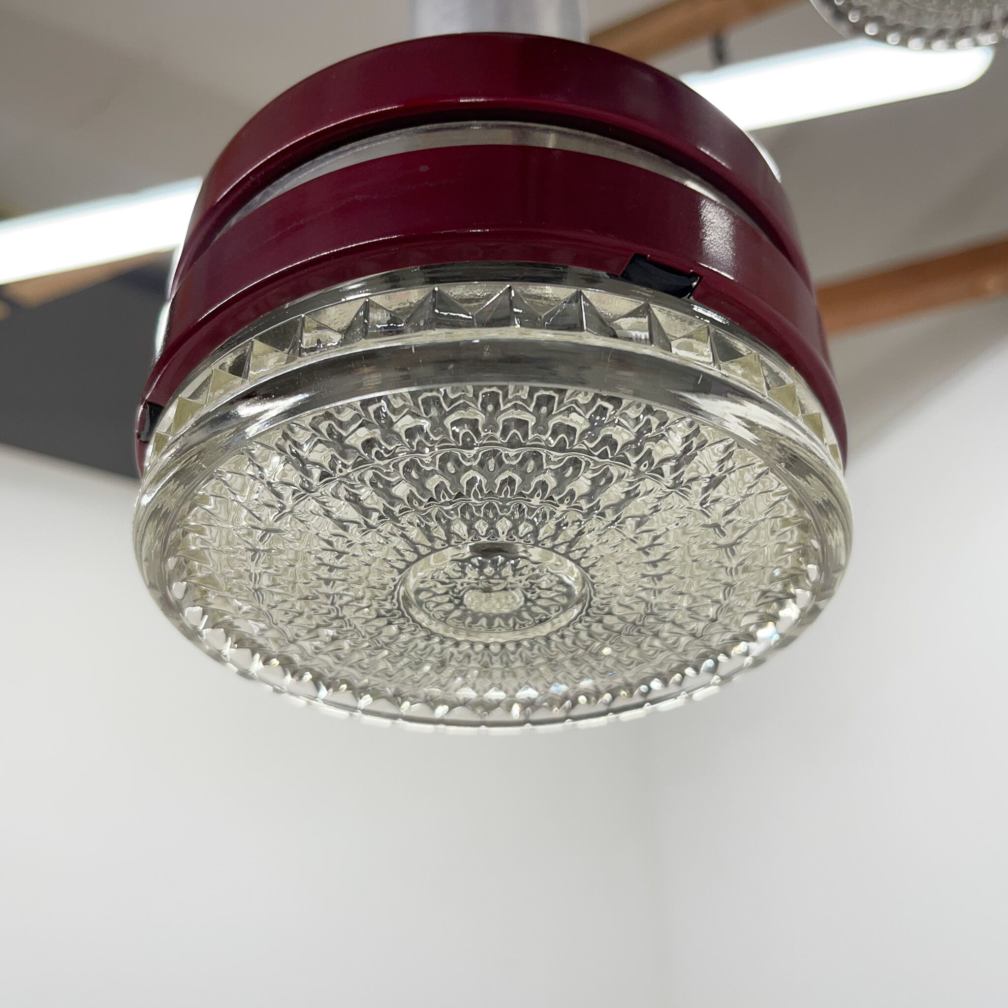 1960's Italian Cascade Metal & Glass Pendant