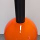 Pair of orange opaline ball pendants by Parscot, France circa 1970.