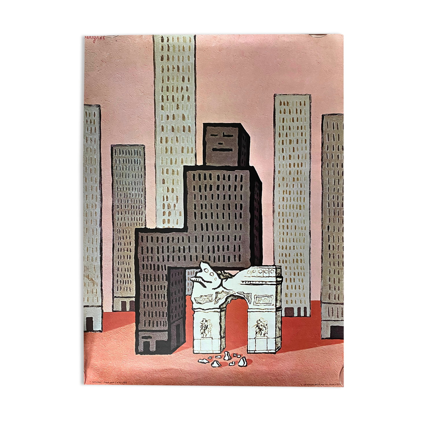Original poster "Take care of the tower" Raymond Savignac 60x80cm 1974