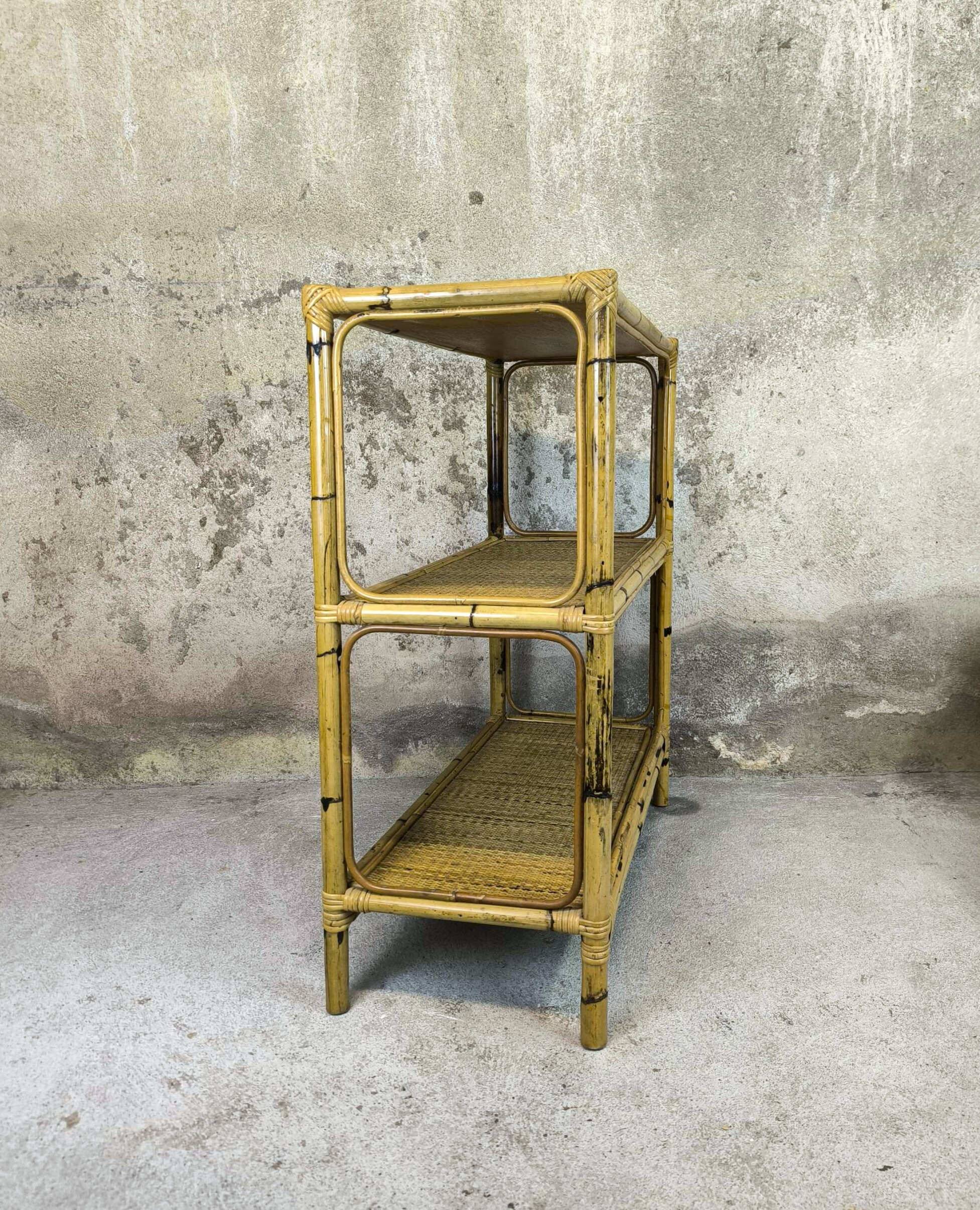 Vintage rattan shelf