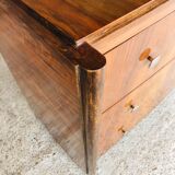 Art Deco chest of drawers in flambé walnut veneer circa 30's/ 40's