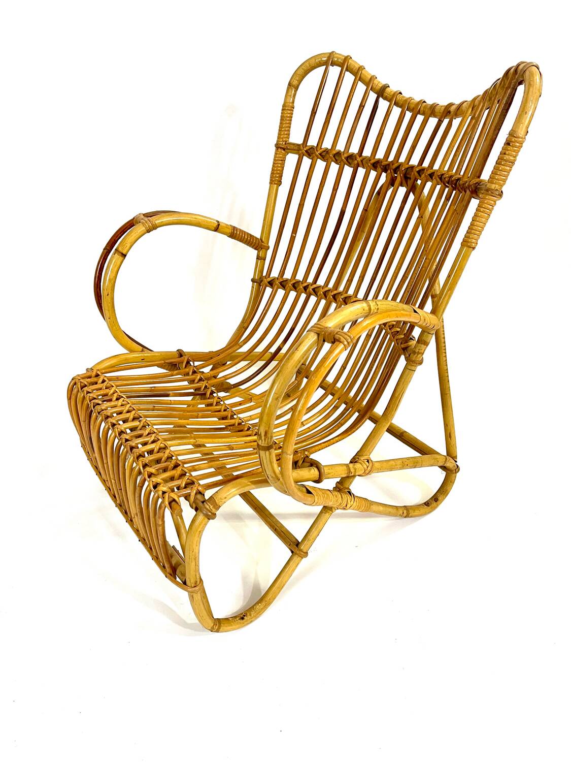 Fauteuil en rotin vintage Marlène