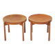 Pair of round teak side tables attributed to Jens Harald Quistgaard.