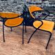 Paire de chaises bois et métal noir