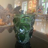 Vase en verre avec décors floraux