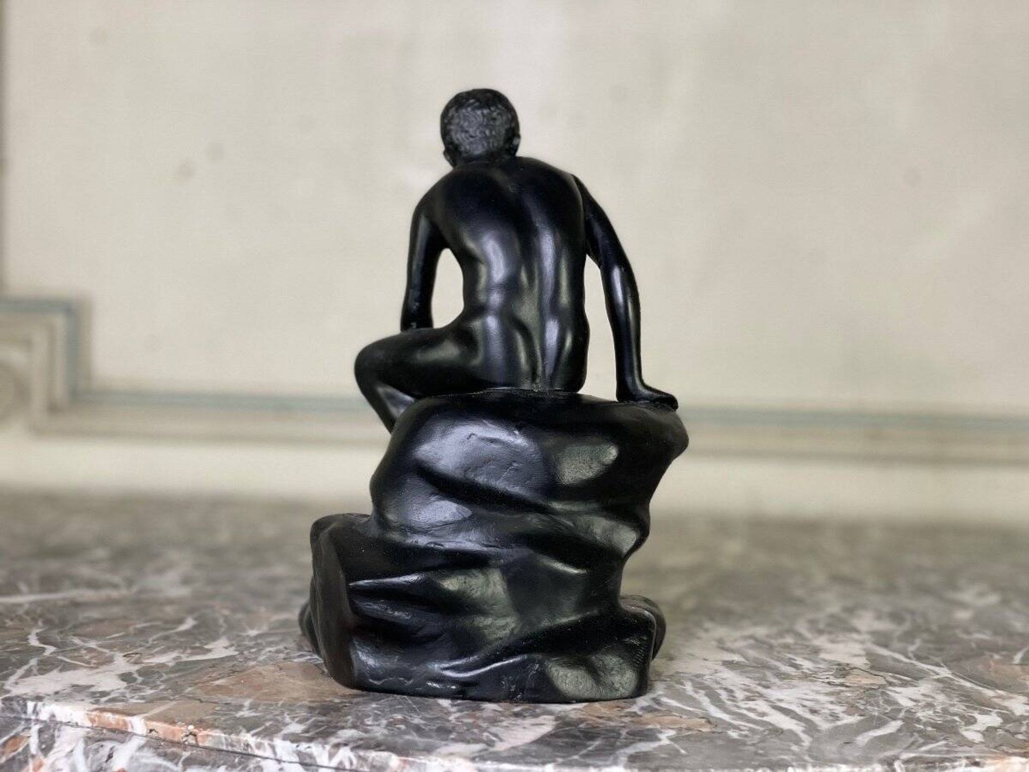 Hermès at rest, black patinated bronze after the antique.