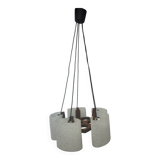 Pendant light in granite resin and wood, 1950s