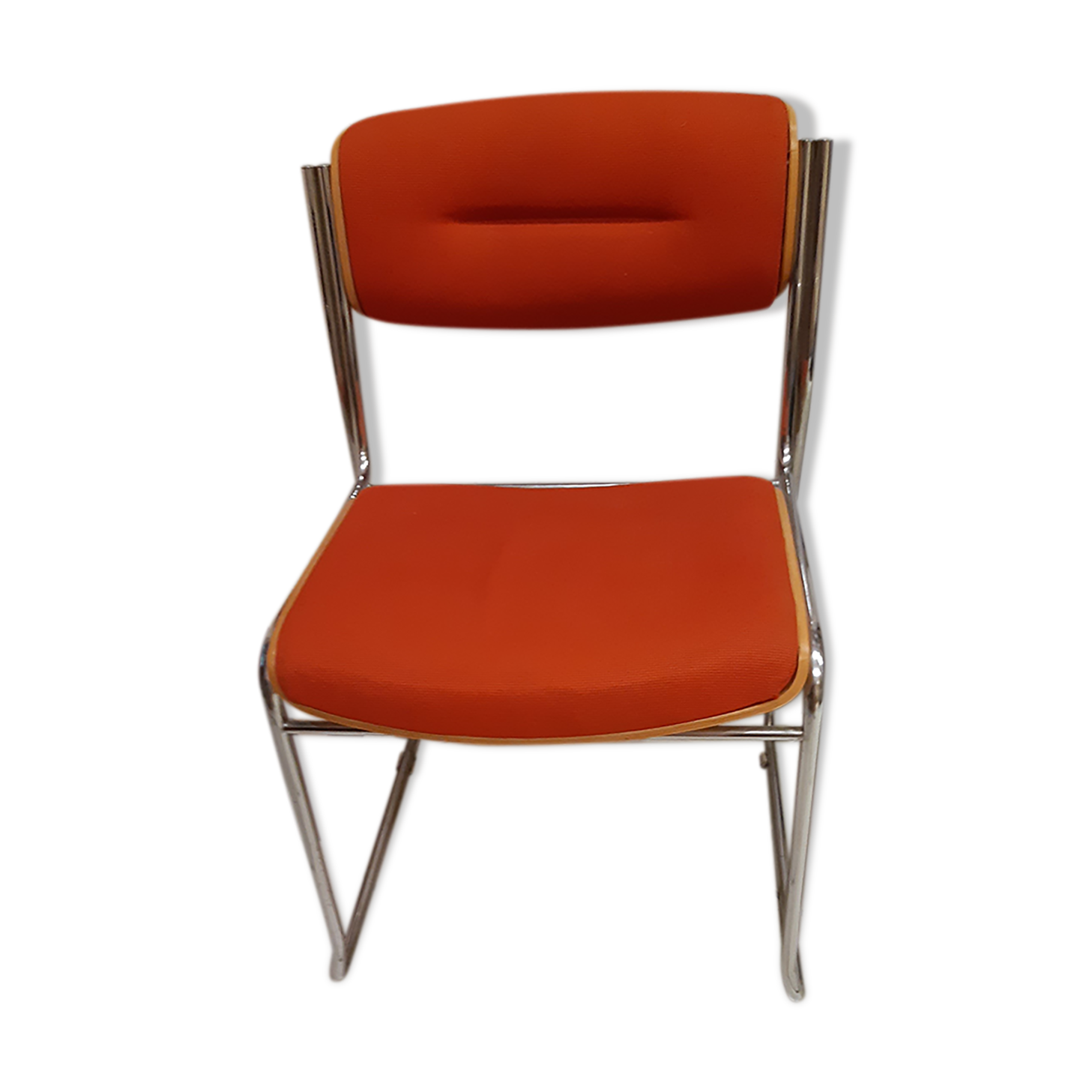 Fabric and wood chair ornage
